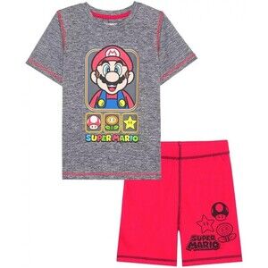 Hybrid Mario Bros Toddler Boys Super Mario Short Sleeve T-shirt and Short Size 2